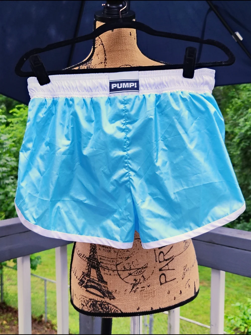 PUMP! Men’s Light Blue Athletic Swim Trunks Pump style 13002